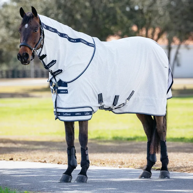 LeMieux Arika Combo Neck Fly Sheet - White-9
