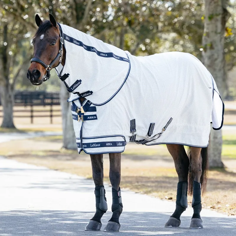 LeMieux Arika Combo Neck Fly Sheet - White-3