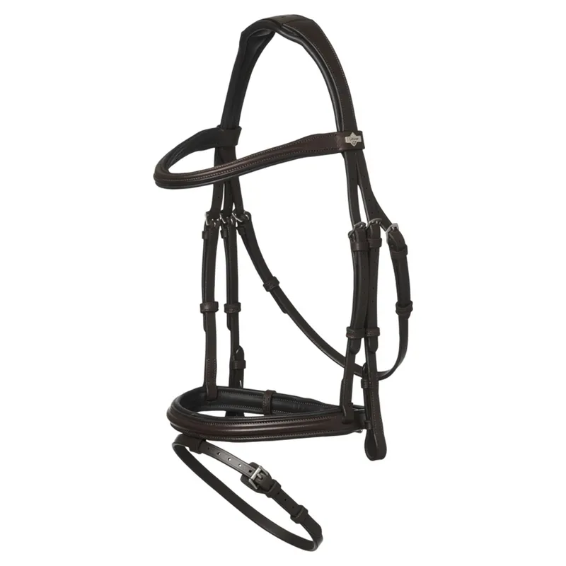 LeMieux Arika Anatomical Flash Bridle - Brown/Silver-3