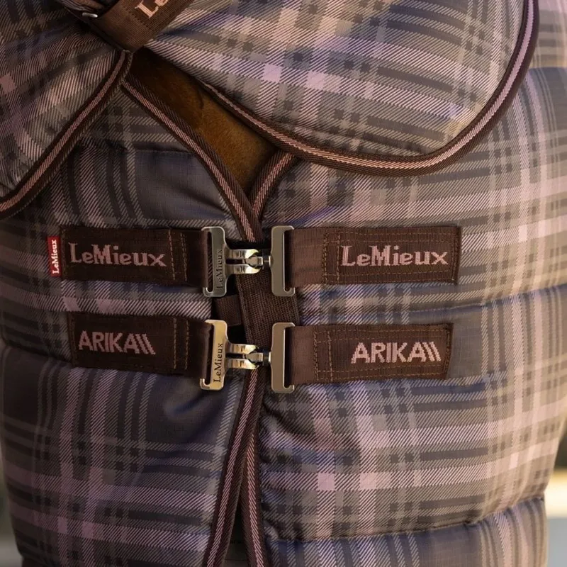 LeMieux Arika Check 200g Detachable Neck Stable Blanket - Cocoa-4