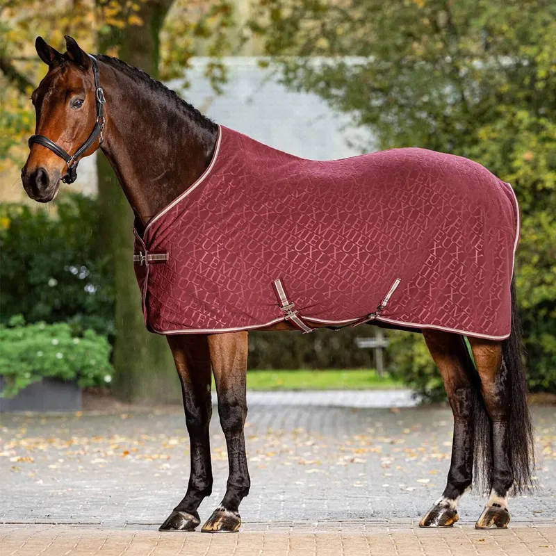 LeMieux Arika Monogram Fleece Cooler - Burgundy