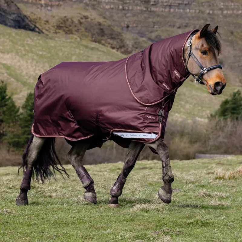 LeMieux Arika Ripstop 0g Detachable Neck Turnout Blanket - Bramble