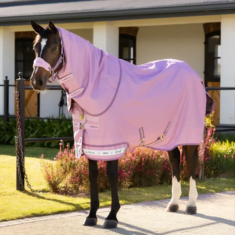 LeMieux Arika Ripstop 600D 50g Detachable Neck Turnout Blanket - Fondant-4