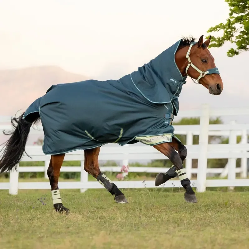 LeMieux Arika Ripstop 600D 50g Detachable Neck Turnout Blanket-Jungle-2