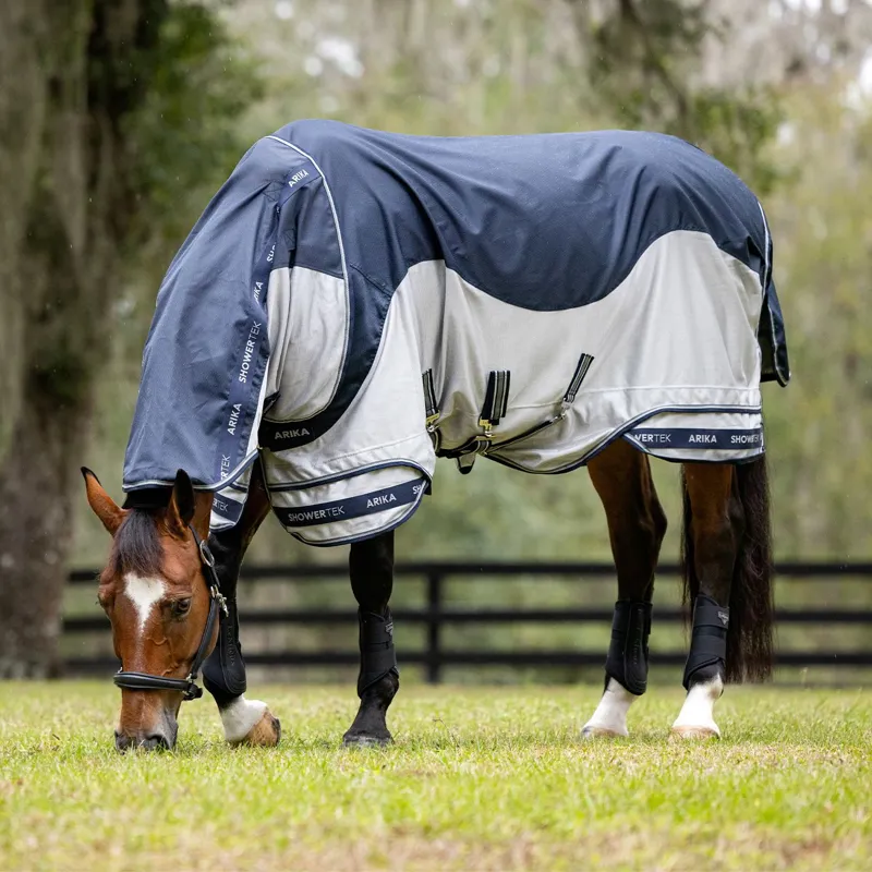 LeMieux Arika Shower-Tek Waterproof Detachable Neck Fly Sheet - Grey-2