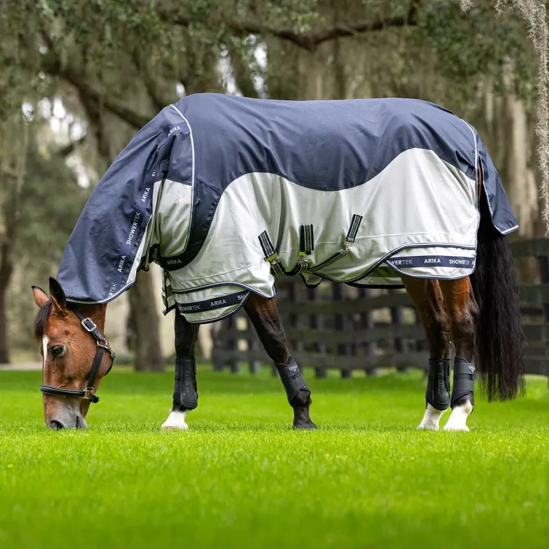 LeMieux Arika Shower-Tek Waterproof Detachable Neck Fly Sheet - Grey-4