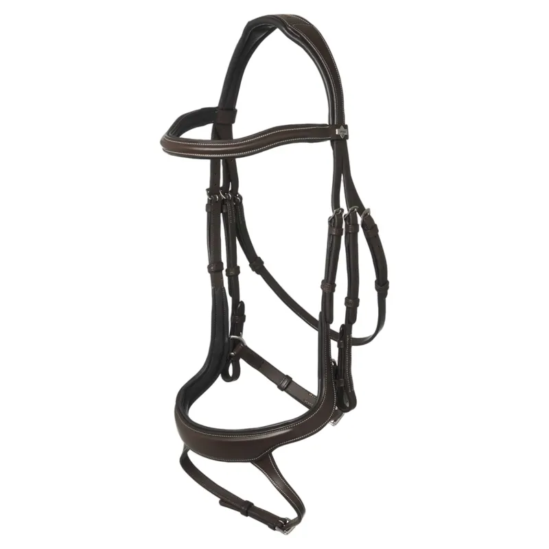 LeMieux Arika Anatomic Split Noseband Bridle - Brown/Silver-1