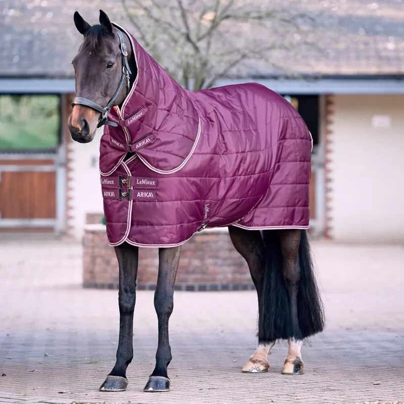 LeMieux Arika Stable-Tek 100g Detachable Neck Stable Blanket - Blackberry-1