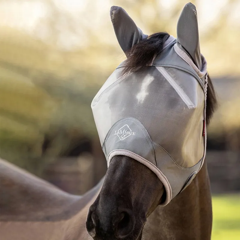 LeMieux ArmourShield Pro Half Fly Mask-Gray-2