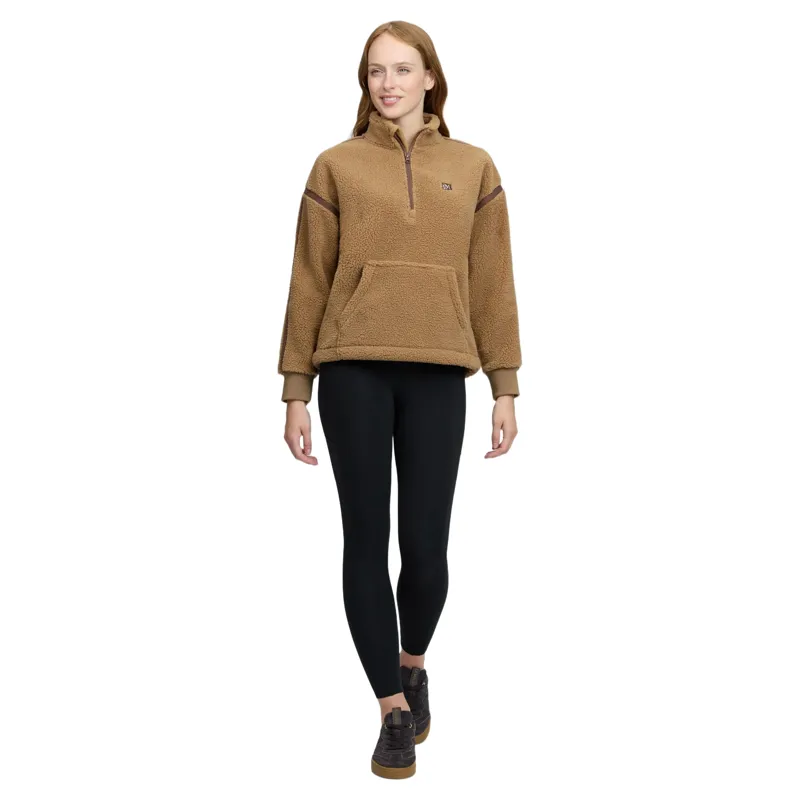 LeMieux Avery Women's Quarter Zip Teddy Fleece - Caramel Pre-Order-7