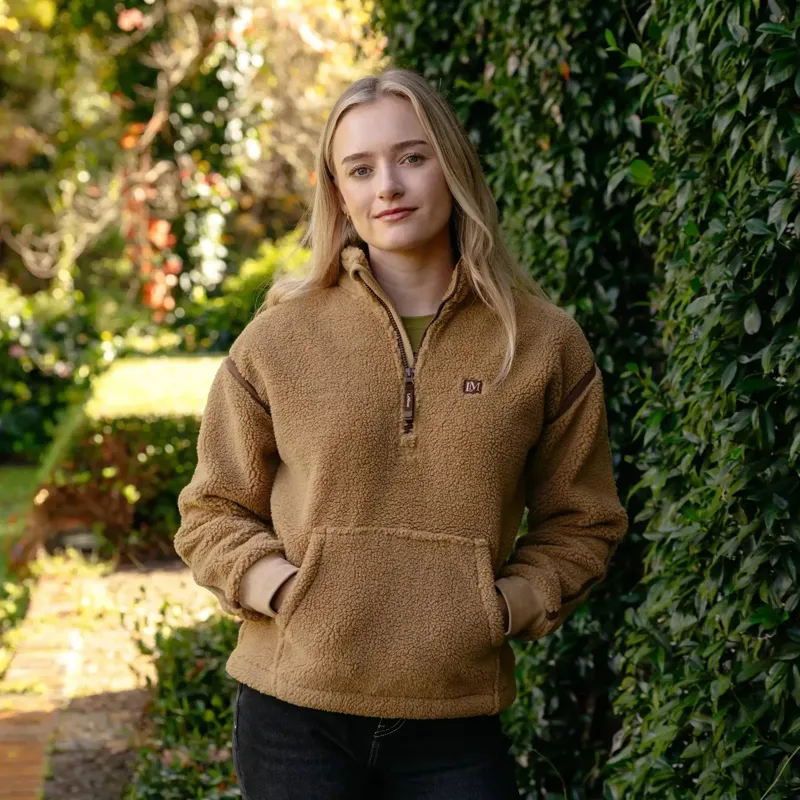LeMieux Avery Women's Quarter Zip Teddy Fleece - Caramel Pre-Order-8