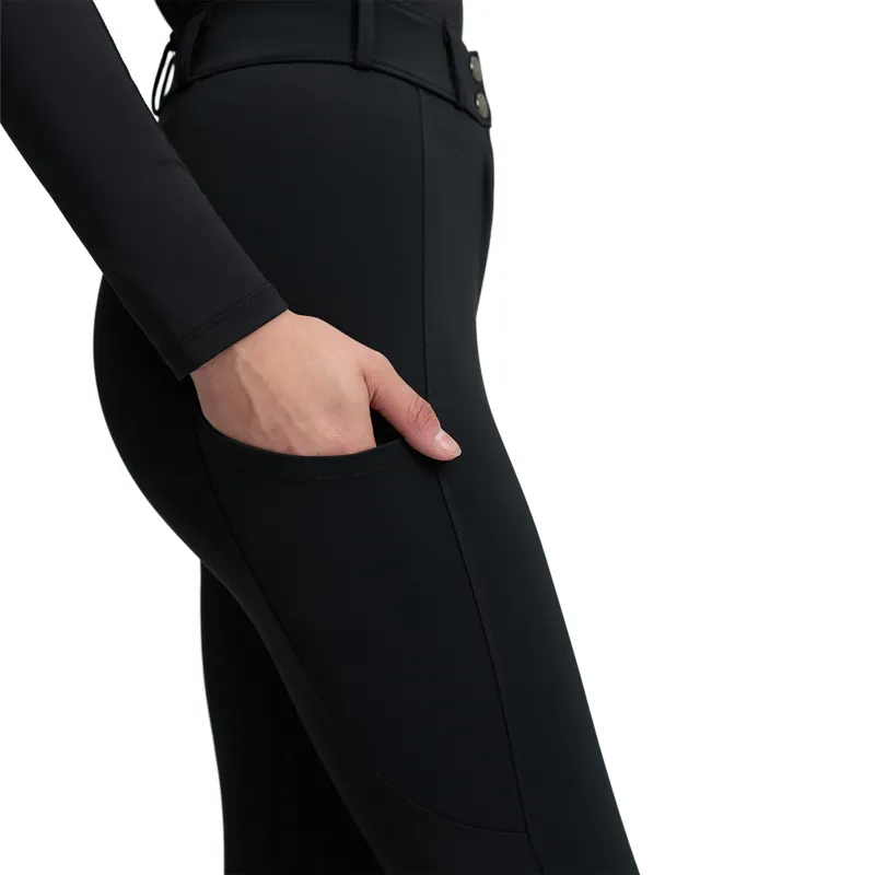 LeMieux Becca Knee Patch Womens Breeches - Black-6