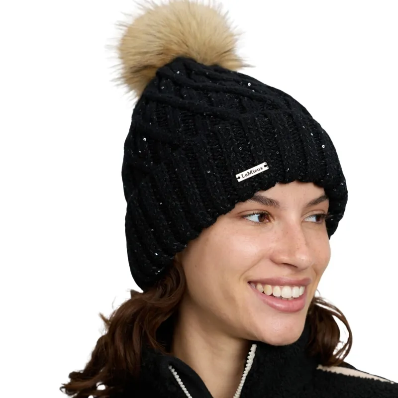 LeMieux Bernie Sequin Beanie - Black-1