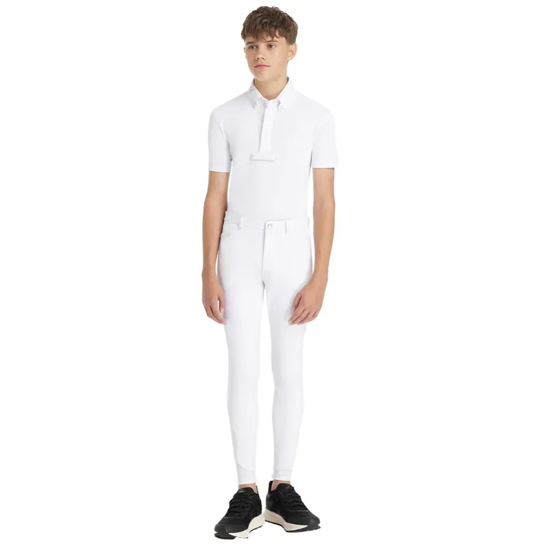 LeMieux Young Rider Boys Knee Grip Sport Breeches - White-3