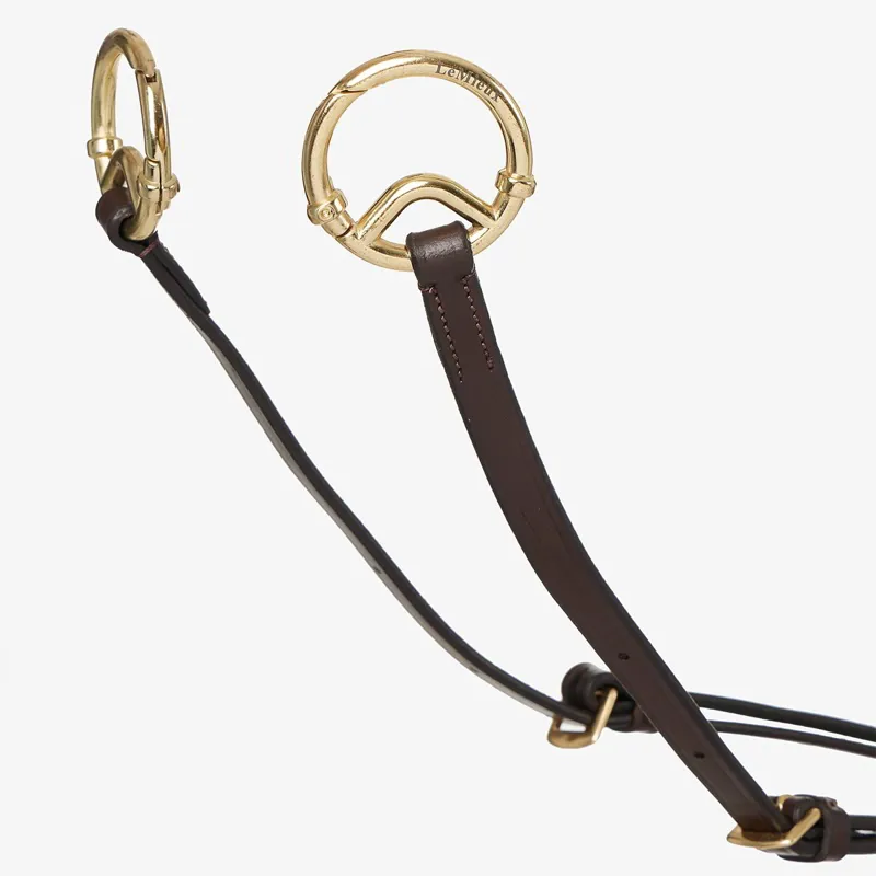 LeMieux Breastplate with Detachable Martingale - Havana/Brass-2
