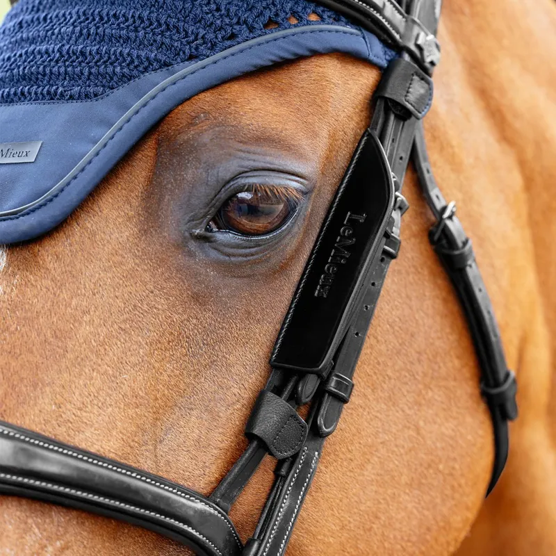 LeMieux Leather Bridle Blinders - Black-1