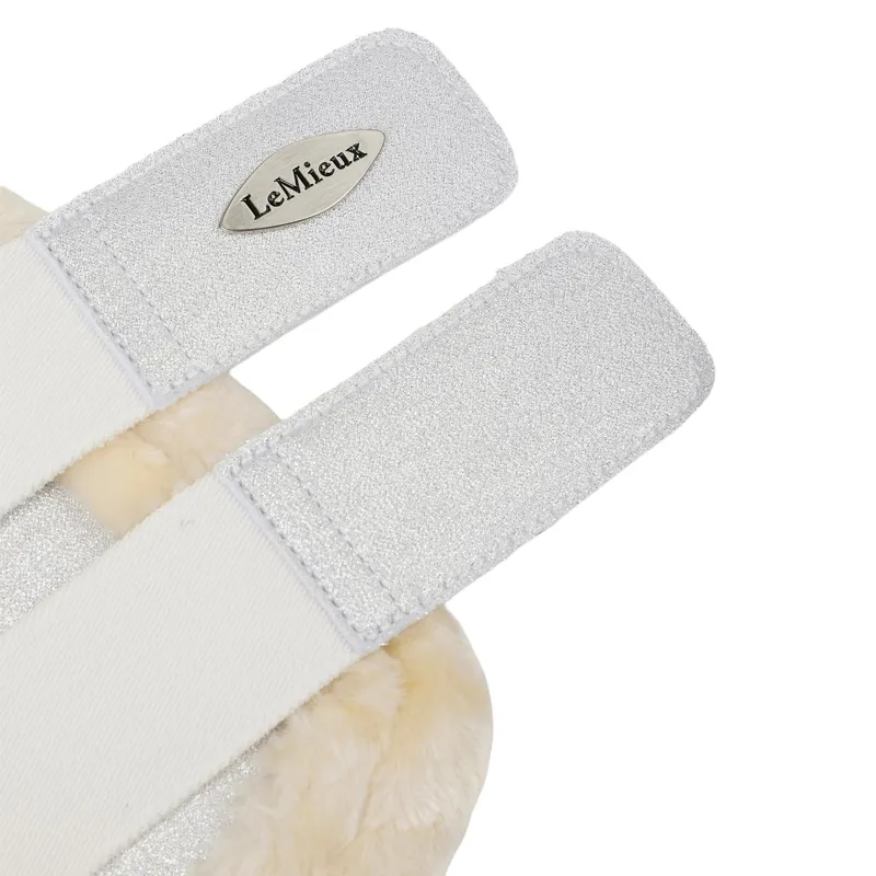 LeMieux Brilliance Fleeced Edge Brushing Boots - White-2