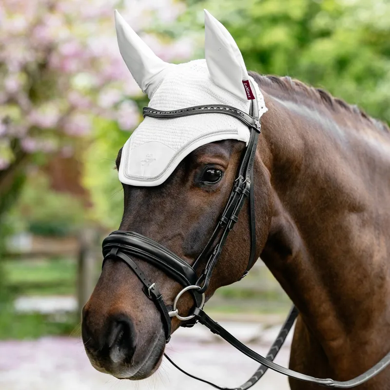 LeMieux Brilliance Fly Bonnet - White-1