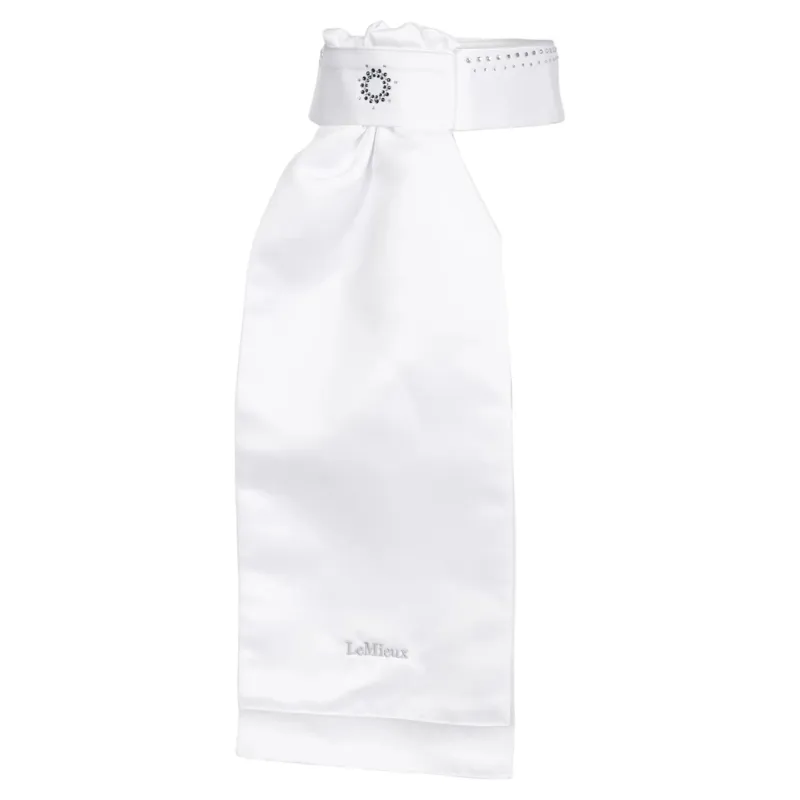LeMieux Brilliance Ready-Tied Stock Tie - White/Navy