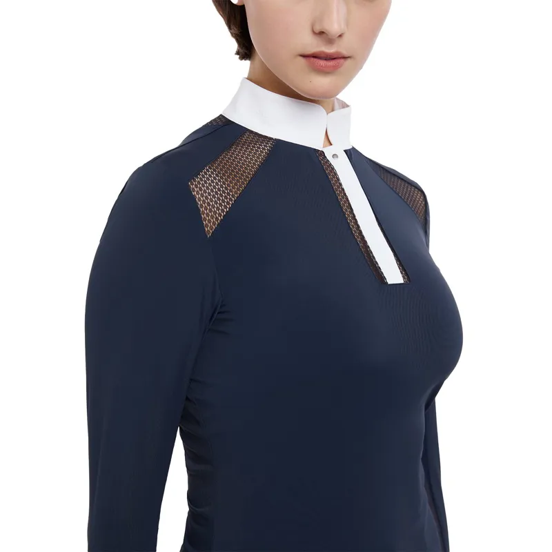 LeMieux Camille Women's Long Sleeve Show Shirt - Navy-2