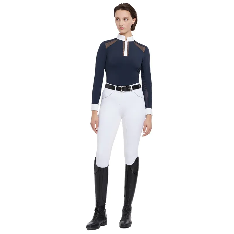 LeMieux Camille Women's Long Sleeve Show Shirt - Navy-3