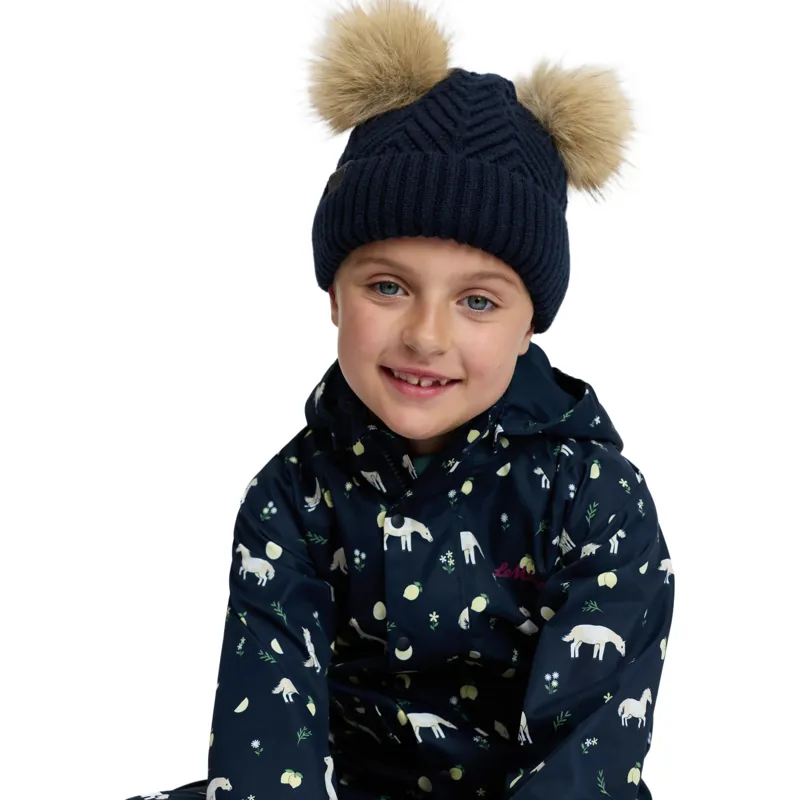 LeMieux Mini Double Pom Beanie - Navy-2