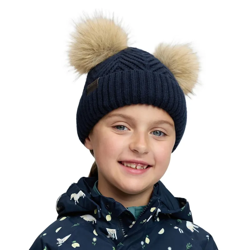 LeMieux Mini Double Pom Beanie - Navy-1