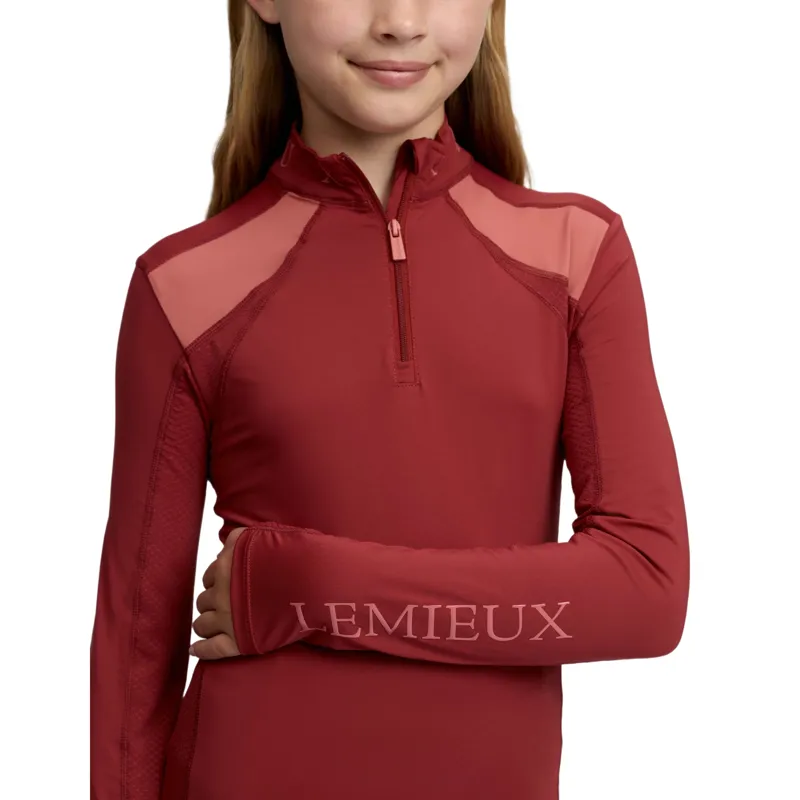 LeMieux Young Rider Mia Mesh Long Sleeve Base Layer - Russet-3