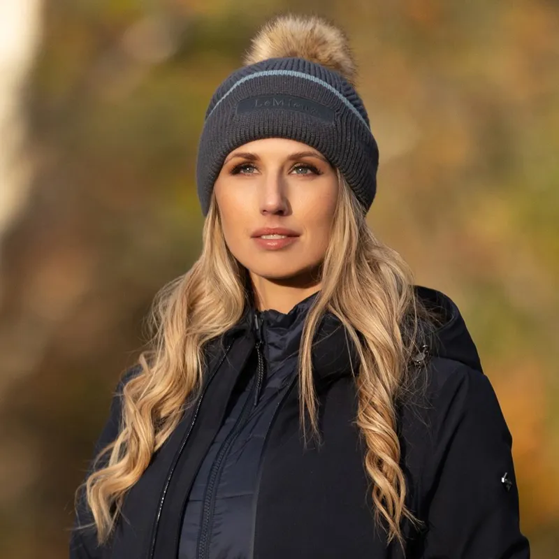 LeMieux Clara Cable Beanie Hat - Petrol-2