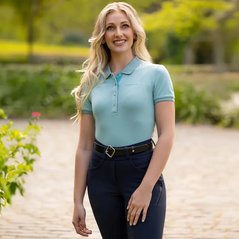 LeMieux Classique Women's Polo Shirt - Aqua-6