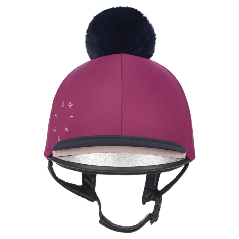 LeMieux Classique Pom Helmet Cover - Blackberry-1