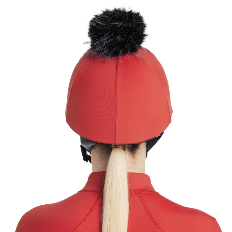 LeMieux Classique Pom Helmet Cover - Chilli-3