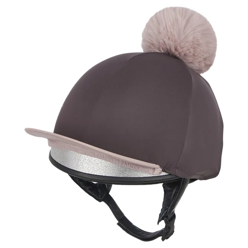 LeMieux Classique Pom Helmet Cover - Cocoa-2