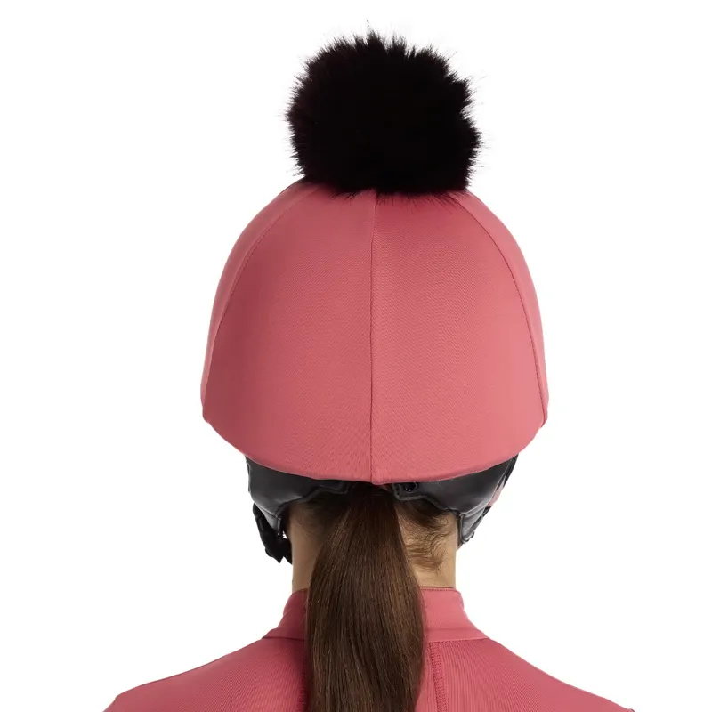 LeMieux Classique Pom Helmet Cover - Cranberry-1