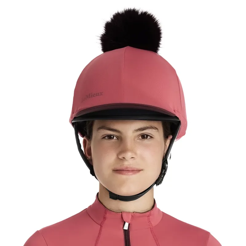 LeMieux Classique Pom Helmet Cover - Cranberry