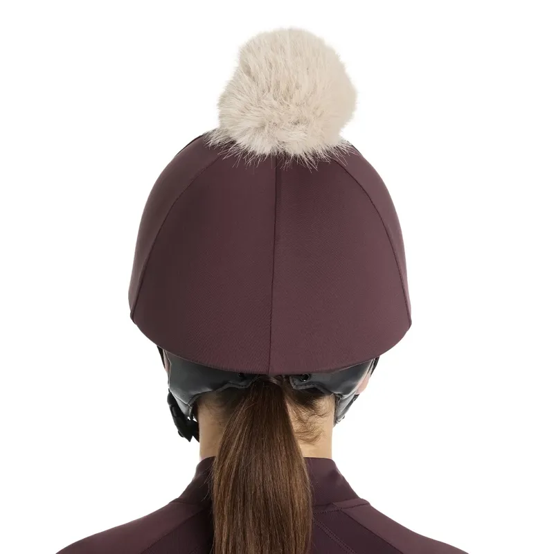 LeMieux Classique Pom Helmet Cover - Damson-1