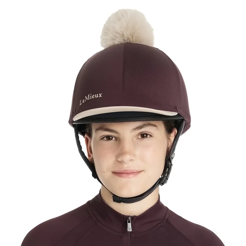 LeMieux Classique Pom Helmet Cover - Damson
