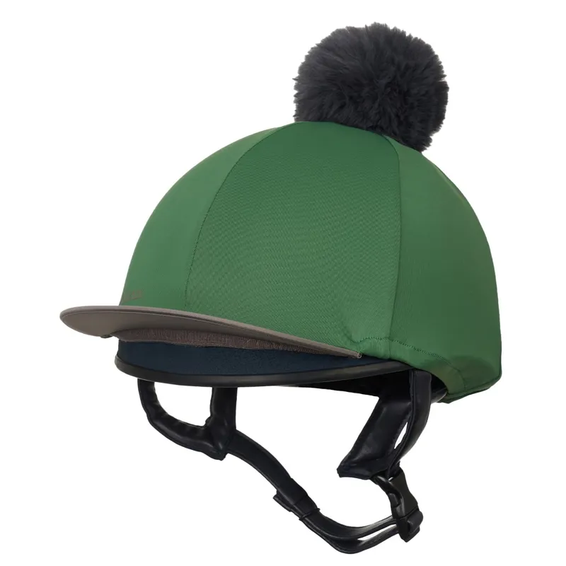 LeMieux Classique Pom Helmet Cover - Hunter Green-1
