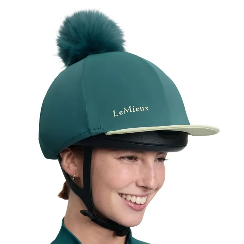 LeMieux Classique Pom Helmet Cover - Jungle-3