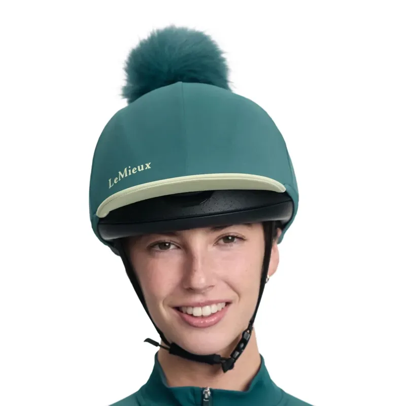 LeMieux Classique Pom Helmet Cover - Jungle-4