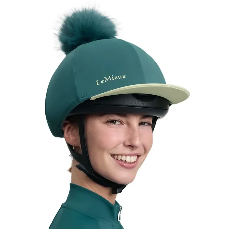 LeMieux Classique Pom Helmet Cover - Jungle-5