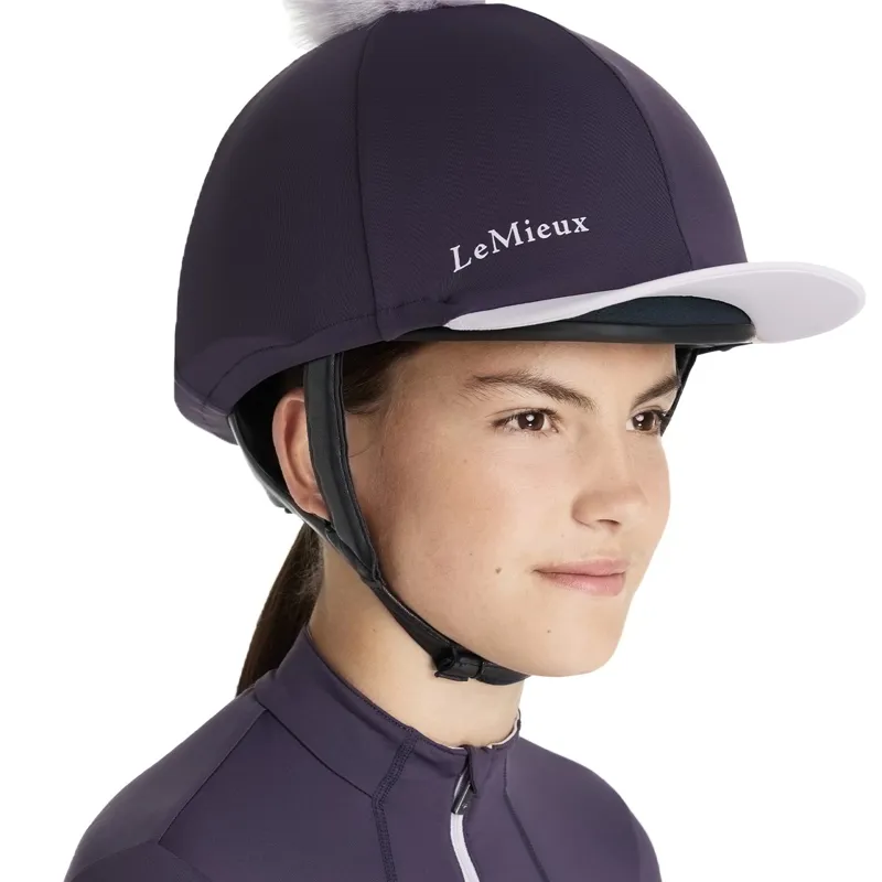 LeMieux Classique Pom Helmet Cover - Juniper-2