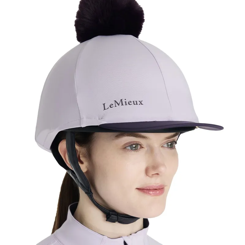 LeMieux Classique Pom Helmet Cover - Lilac-2