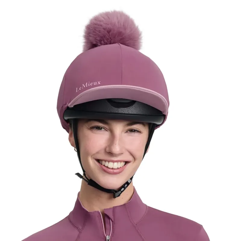 LeMieux Classique Pom Helmet Cover - Mallow-4