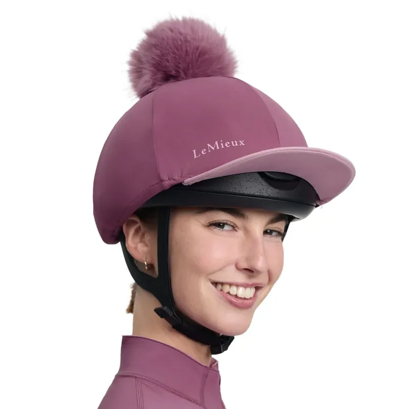 LeMieux Classique Pom Helmet Cover - Mallow-5