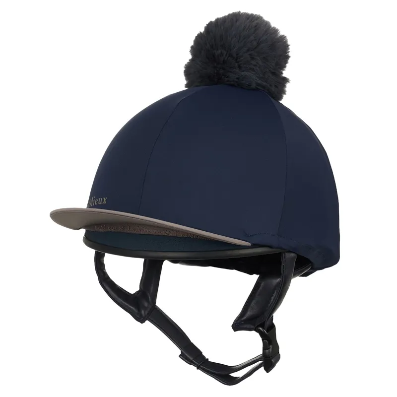 LeMieux Classique Pom Helmet Cover - Navy-1