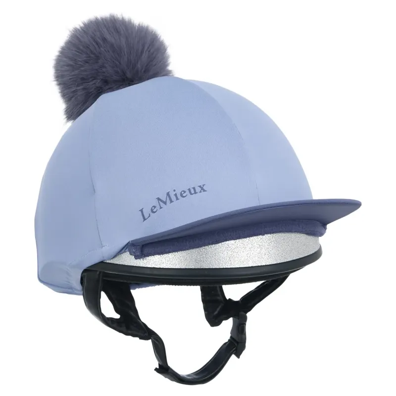 LeMieux Classique Pom Helmet Cover - Powder Blue