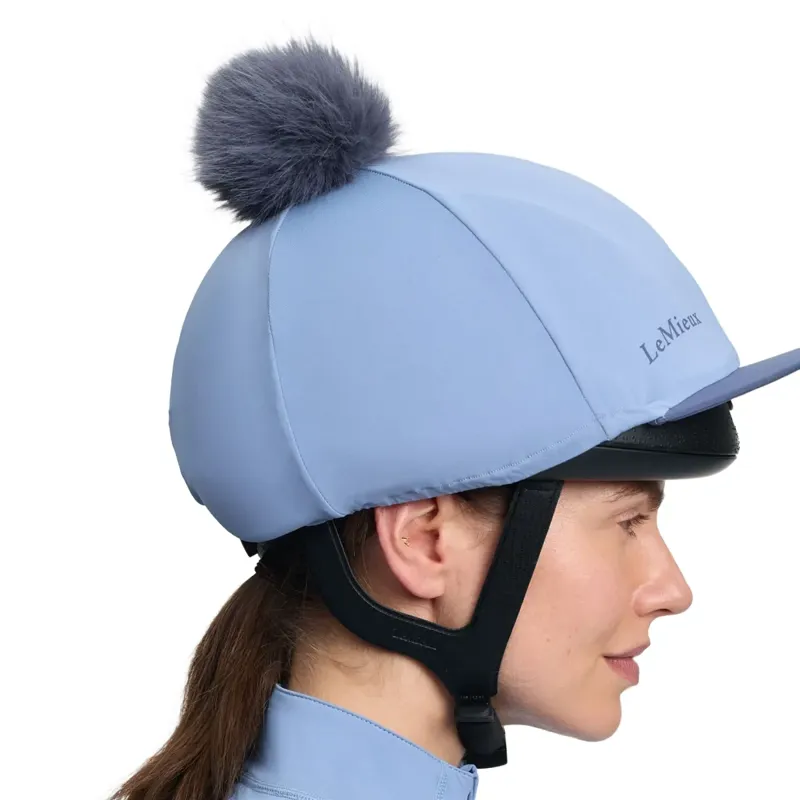 LeMieux Classique Pom Helmet Cover - Powder Blue-6