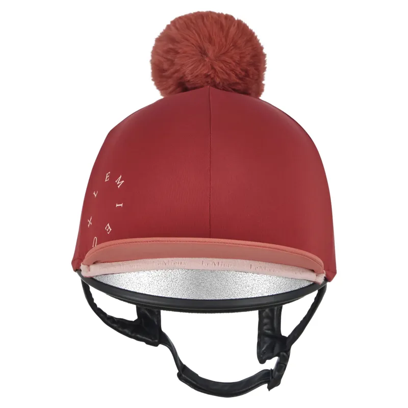LeMieux Classique Pom Helmet Cover - Russet-1