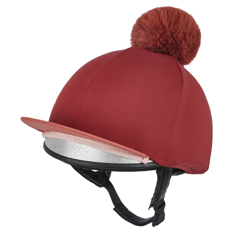 LeMieux Classique Pom Helmet Cover - Russet-2